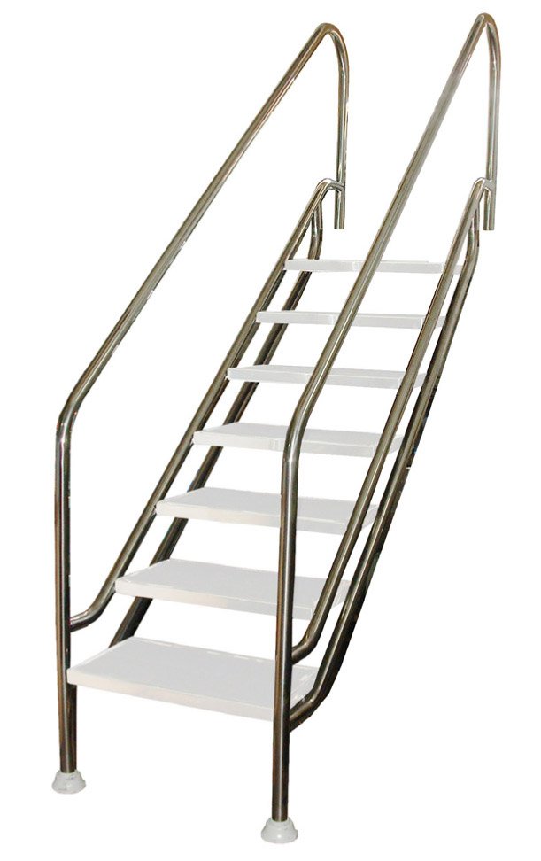 Escalera piscina de fácil acceso Land 500 ancho AISI 316 flexinox