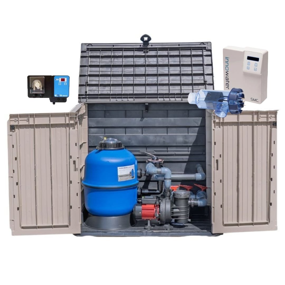 Compacto Caseta Depuradora Superficie Belice 500/0,75cv + clorador salino + dosificador de ph