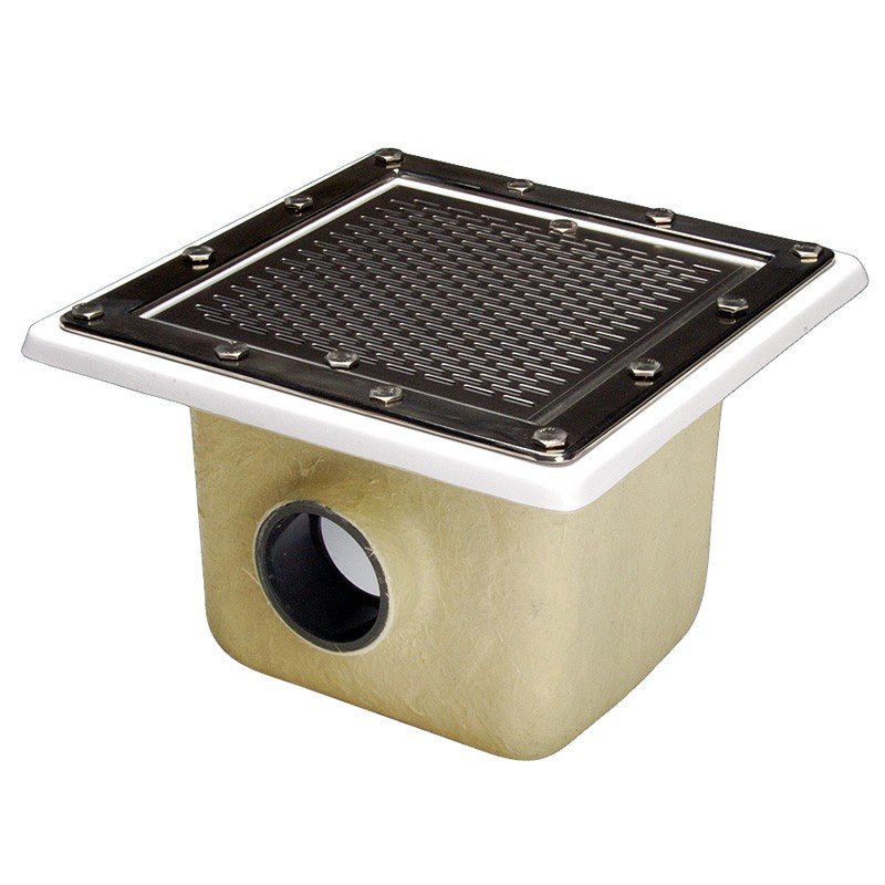 Sumidero 355x355 PRFV rejilla inox liner y prefab. AstralPool