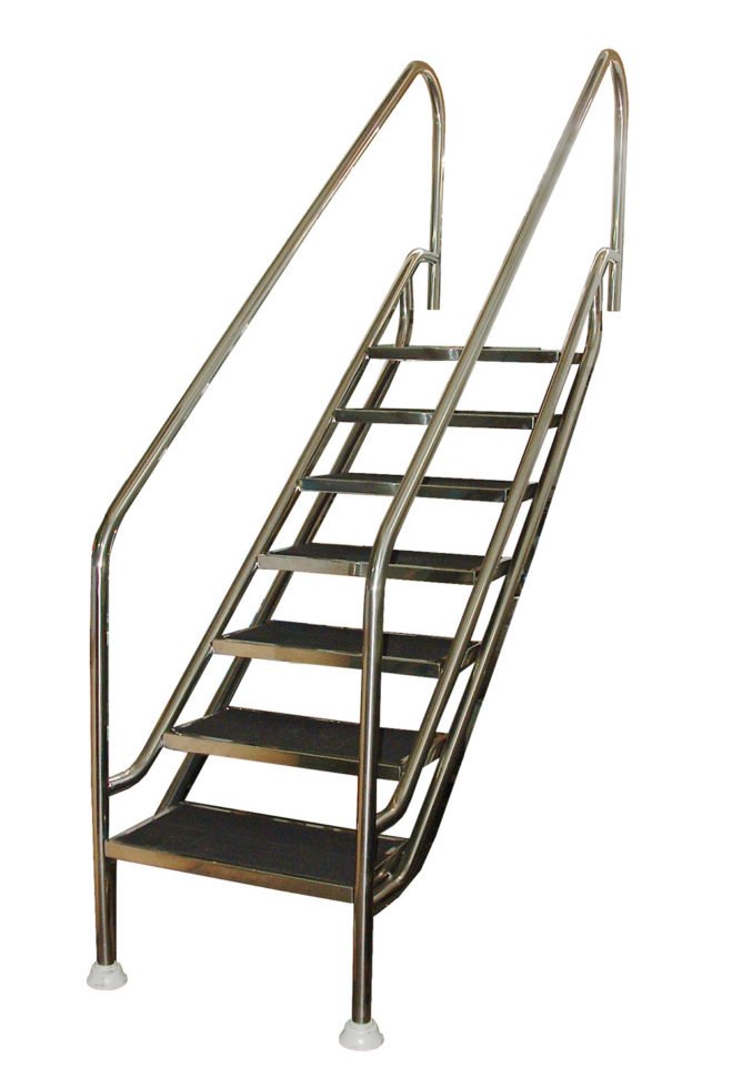 Escalera piscina de fácil acceso Land 700 ancho aisi 316 flexinox