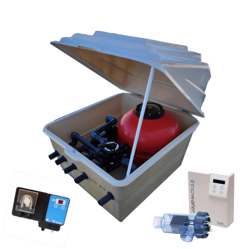 Compacto Caseta Depuradora Semienterrada 500 Astralpool + clorador salino + dosificador de ph