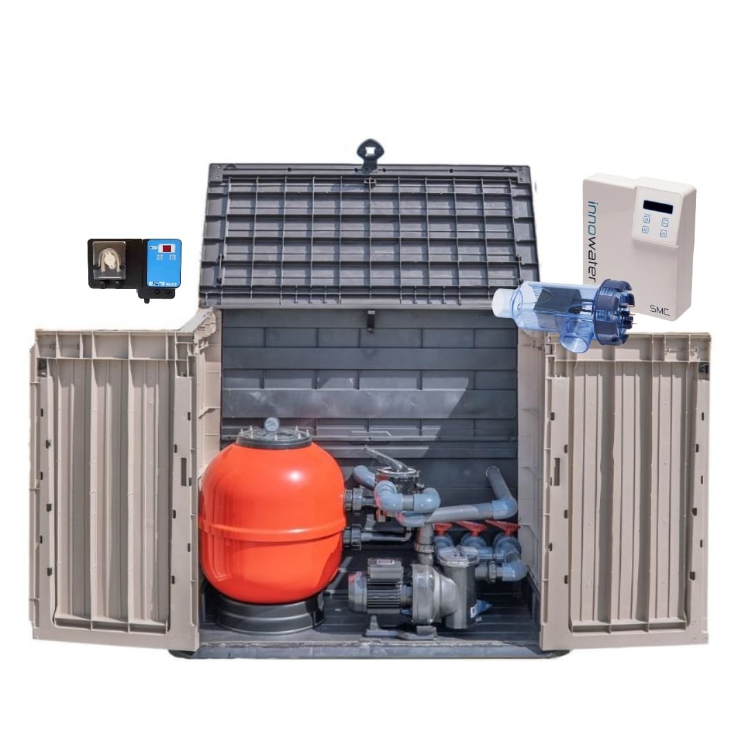 Compacto Caseta Depuradora Superficie Astralpool 500/0,75cv + clorador salino + dosificador de ph