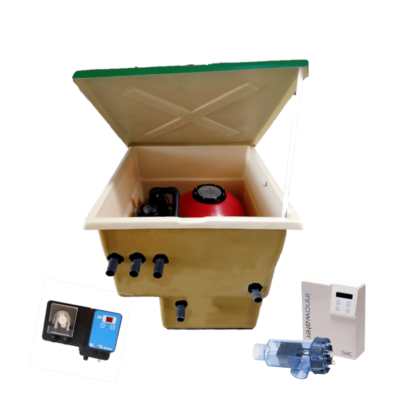 Compacto Caseta Depuradora Enterrada 500 Astralpool + clorador salino + dosificador de ph