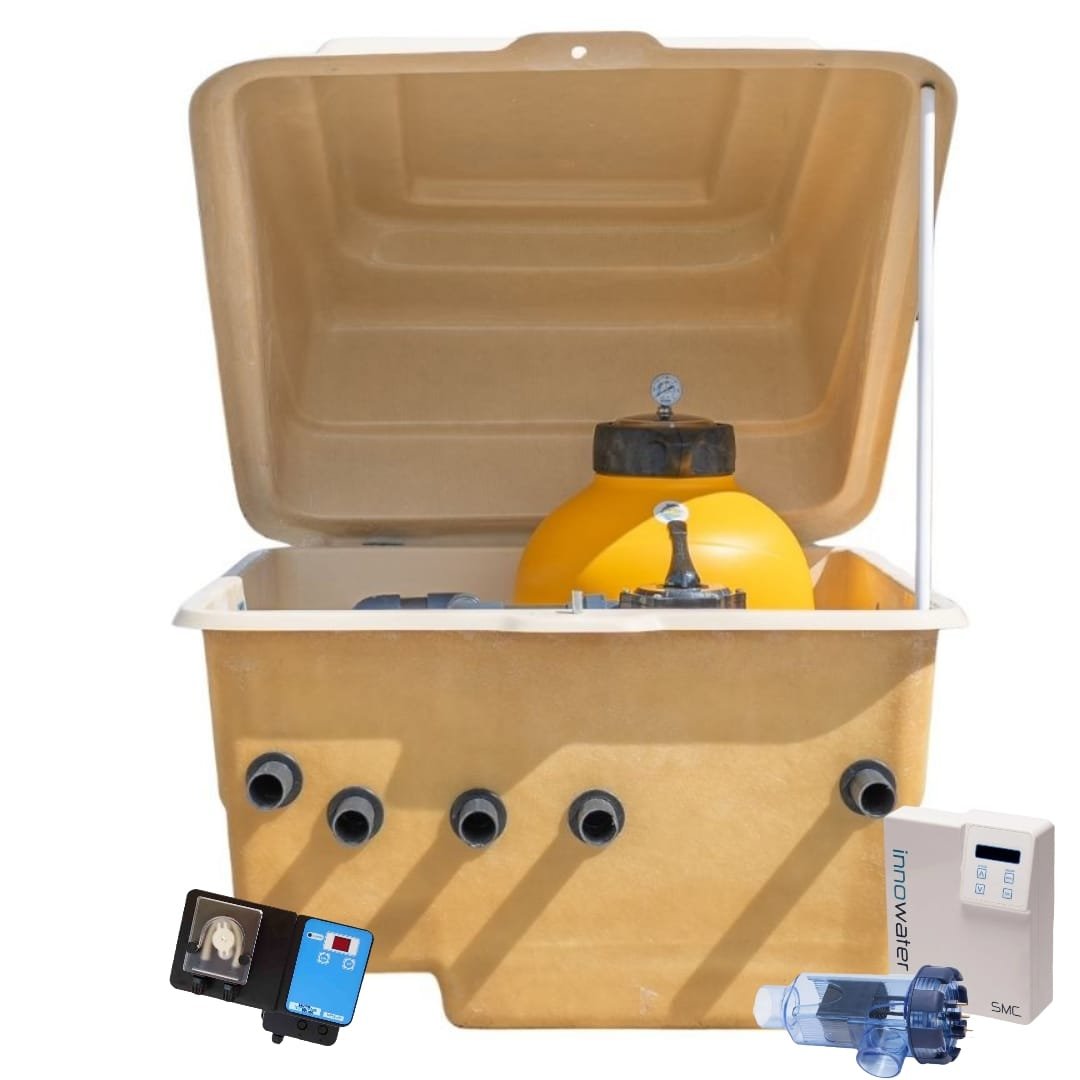 Compacto Caseta Depuradora Semienterrada 500 Fenix + clorador salino + dosificador de ph