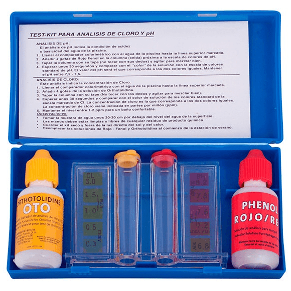 Kit analizador cloro y PH gotas