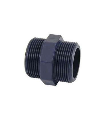 Machón doble rosca PVC roscar macho